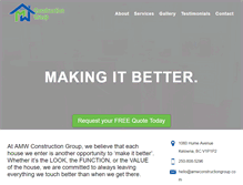 Tablet Screenshot of amwconstructiongroup.com